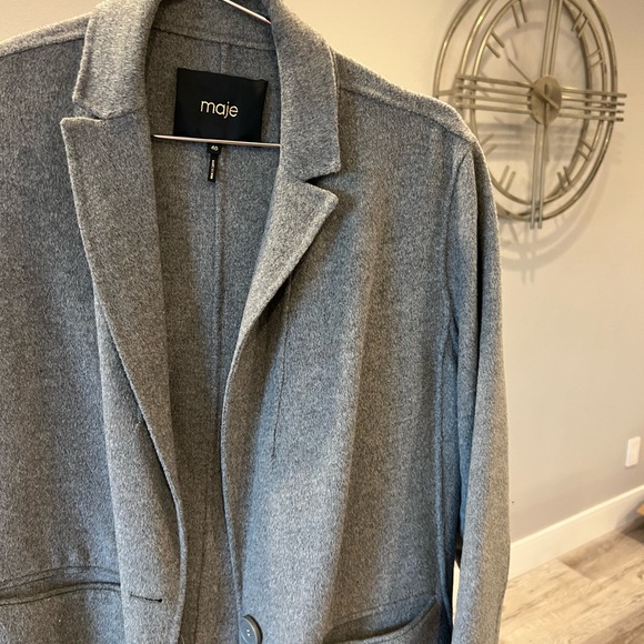 Maje Grey wool coat size 40 - Picture 5 of 9